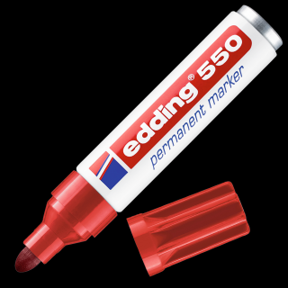 MARKER PERMANENTNY E-550 EDDING, 3-4 MM, CZERWONY