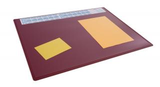 Podkład na biurko 650x500 mm z kalendarzem i przezroczystą nakładką PP, czerwony