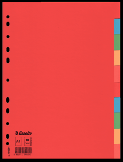 Przekładki z kolorowego kartonu, A4 bez karty opisowej karton Esselte