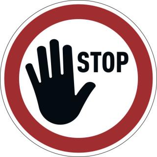 Samoprzylepny znak "STOP", usuwalny