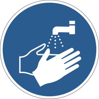 Samoprzylepny znak "Umyj ręce", usuwalne