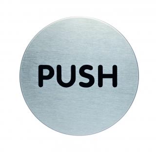 Tabliczka informacyjna Ø65 mm "Push"