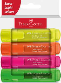 Zakreślacze 1546 Faber-Castell, 4 kolorów neonowych