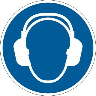 Znak podłogowy DURABLE - symbol "Ochrona słuchu"