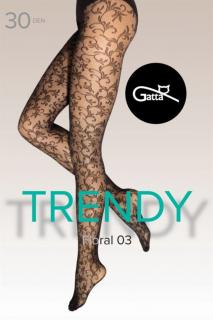 GATTA Rajstopy damskie FLORAL - 03  30 DEN
