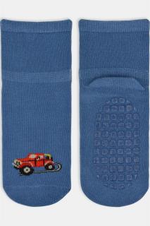 NOVITI SKARPETY BAWEŁNIANE Z SILIKONEM JEANS SB009