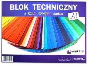 Blok techniczny A3 8 kartek kolorowy Wektor