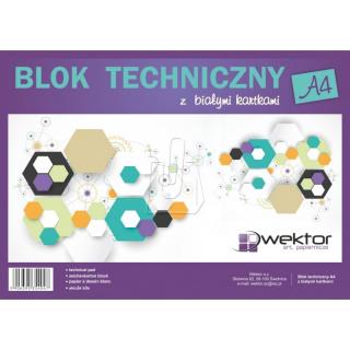 Blok techniczny A4 10 kartek biały Wektor