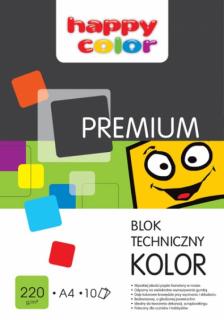 Blok techniczny kolorowy Happy Color A4 10 kartek 220g