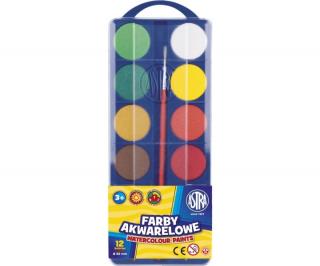 Farby akwarelowe 12 kolorów fi 30 mm Astra