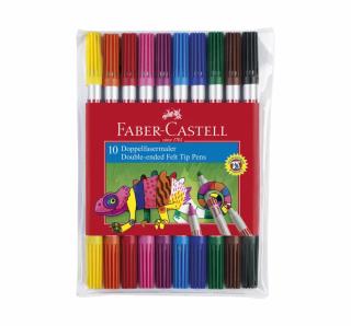 Flamastry dwustronne 10 kolorów Faber-Castell