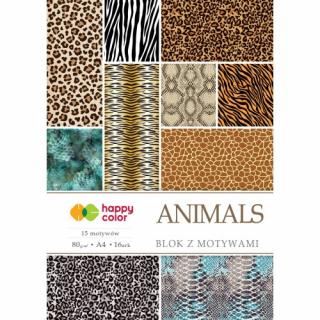 Happy Color blok z motywem Animals A4 15+1 ark