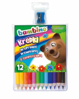 Kredki  Bambino ołówkowe 12 kolorów + temperówka