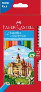 Kredki ołówkowe 12 kolorów z ołówklem  Zamek Faber-Castell