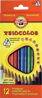 Kredki ołówkowe trójkątne 12k.Triocolor Koh-I-Noor
