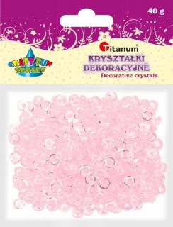 Kryształki ozdobne plastikowe różowe 40g