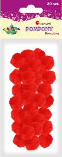 Pompony akrylowe czerwony 2,5cm A`30