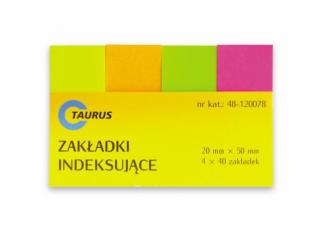 Zakładki indeksujące papierowe 20x50 neon Taurus