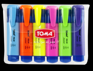 Zakreślacz tekstu zestaw 6 kolorów Toma
