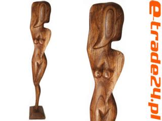 RZEŹBA 80cm Zmysłowa Kobieta Rękodzieło Drewno Statua