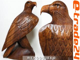 Rzeźba Drewno Suar Ptak ORZEŁ 30cm - Rękodzieło
