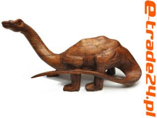 Rzeźba Figurka Dinozaur Diplodok Drewno Rękodzieło