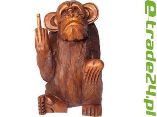 Rzeźba MAŁPY Drewno Rękodzieło Orient Osobliwa Małpa XL