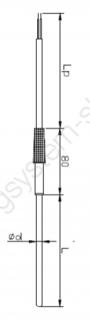 Czujnik temperatury termoelektryczny płaszczowy typ TRPL 06 (z tuleją osłonową i przewodem przyłączeniowymi)