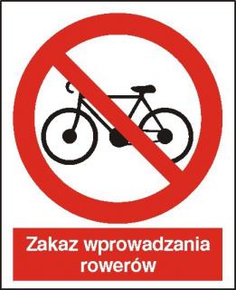 EG-tablica pionowa „Zakaz wprowadzania rowerów#8221;