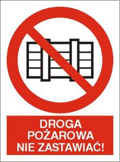 EG-tablice „Droga pożarowa. Nie zastawiać!#8221;