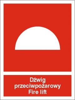 EG-tablice „Dźwig przeciwpożarowy Fire lift#8221;