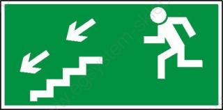 EG-tablice „Kierunek do wyjścia drogi ewakuacyjnej schodami w dół (na lewo)