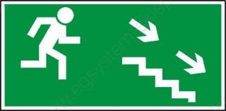 EG-tablice „Kierunek do wyjścia drogi ewakuacyjnej schodami w dół (na prawo)
