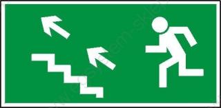 EG-tablice „Kierunek do wyjścia drogi ewakuacyjnej schodami w górę (na lewo)