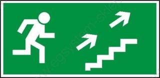 EG-tablice „Kierunek do wyjścia drogi ewakuacyjnej schodami w górę (na prawo)