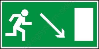EG-tablice „Kierunek do wyjścia drogi ewakuacyjnej w dół w prawo (znak uzupełniający)