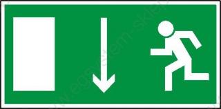 EG-tablice „Kierunek do wyjścia drogi ewakuacyjnej w dół (znak uzupełniający)