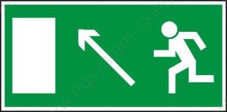 EG-tablice „Kierunek do wyjścia drogi ewakuacyjnej w górę w lewo (znak uzupełniający)