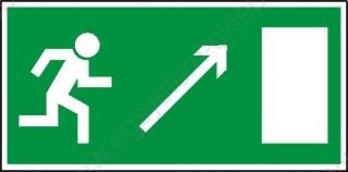 EG-tablice „Kierunek do wyjścia drogi ewakuacyjnej w górę w prawo (znak uzupełniający)