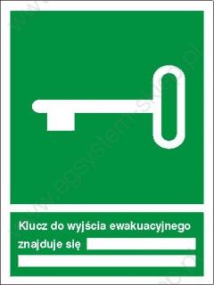 EG-tablice „Klucz do wyjścia ewakuacyjnego