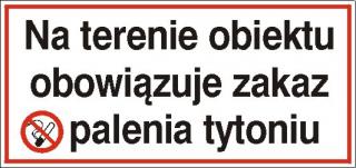 EG-tablice „Na terenie obiektu obowiązuje zakaz palenia tytoniu#8221;