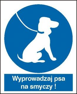 EG-tablice „Nakaz wyprowadzania psa na smyczy#8221;