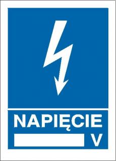 EG-tablice „Napięcie........V#8221; pionowa