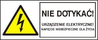 EG-tablice „Nie dotykać! Urządzenie elektryczne! Napięcie niebezpieczne dla życia#8221;