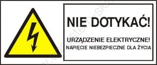 EG-tablice „Nie dotykać! Urządzenie elektryczne! Napięcie niebezpieczne dla życia
