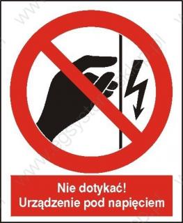 EG-tablice „Nie dotykać! Urządzenie pod napięciem!