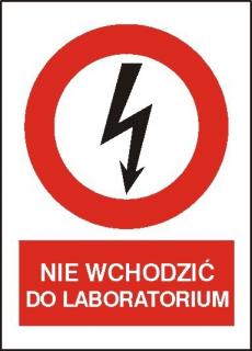 EG-tablice „Nie wchodzić do laboratorium#8221; pionowa