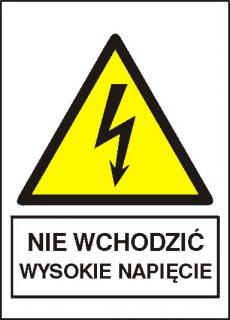 EG-tablice „Nie wchodzić! Wysokie napięcie!#8221; pionowa