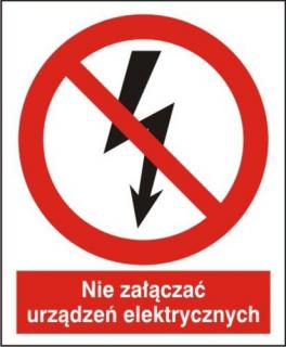 EG-tablice „Nie załączać urządzeń elektrycznych#8221;