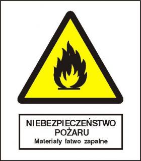 EG-tablice „Niebezpieczeństwo pożaru – Materiały łatwo zapalne#8221;